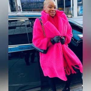 Barbie Pink Fake  Fur Teddy Bear Coat